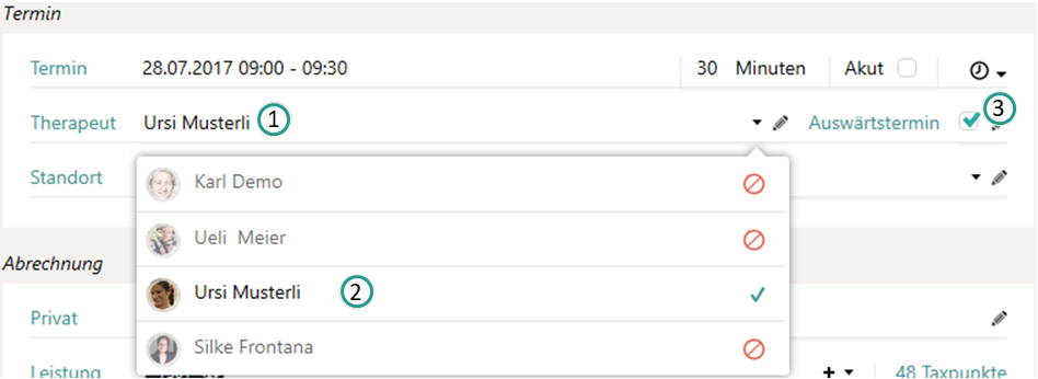 Therapeut aendern