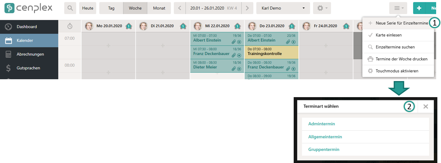 Serie f&uuml;r Einzeltermine anlegen