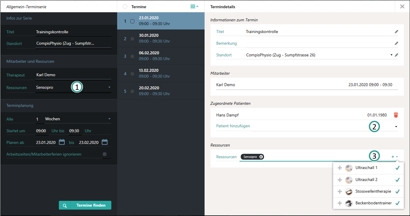 Serie f&uuml;r Allgemeintermine