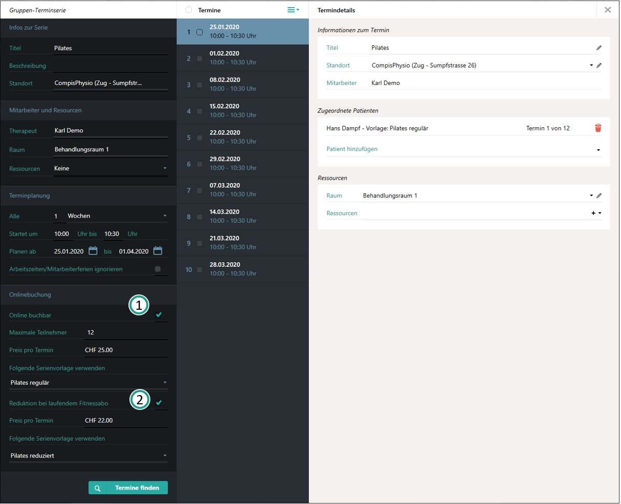 S&eacute;rie de rendez-vous de groupe
