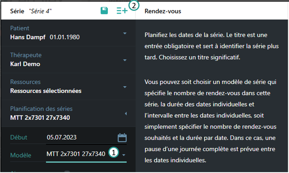 Cr&eacute;er une s&eacute;rie MTT
