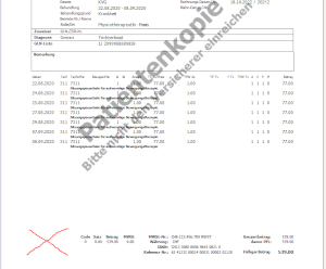 Abrechnungskopien ohne QR-Code