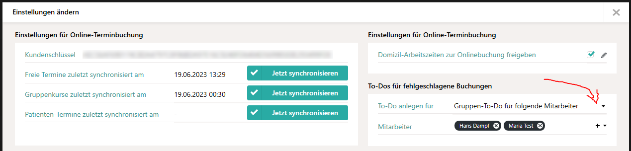 To-Do-Empfänger wählen