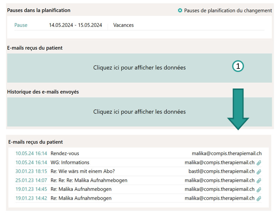 Bo&icirc;te pour les e-mails re&ccedil;us