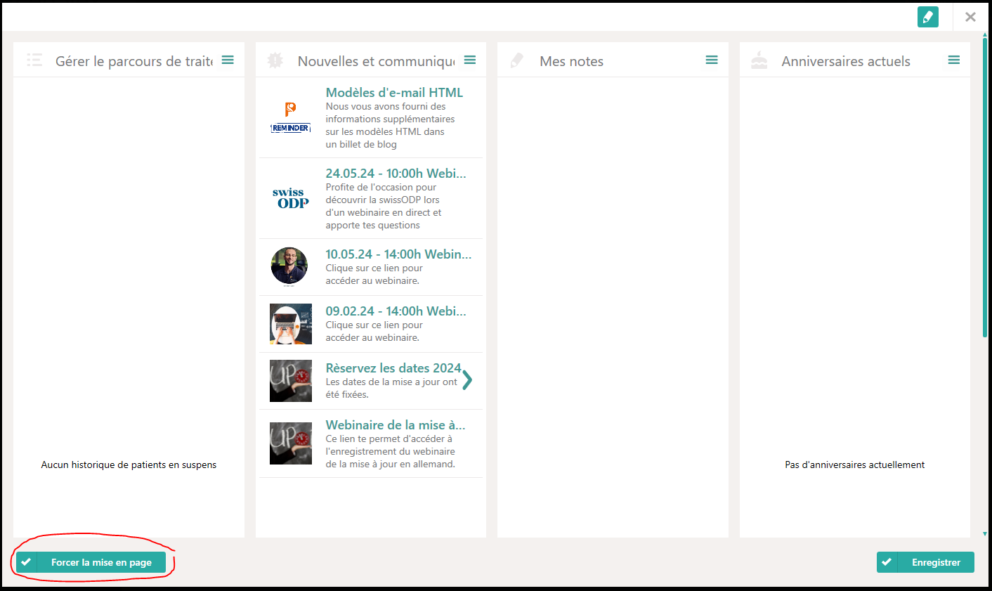 Forcer la mise en page