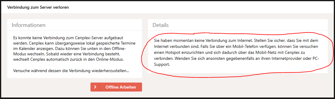 Keine Internetverbindung