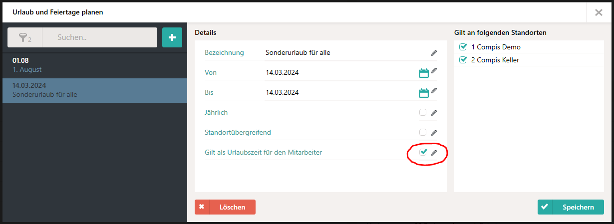 Praxisurlaub wird wirksam