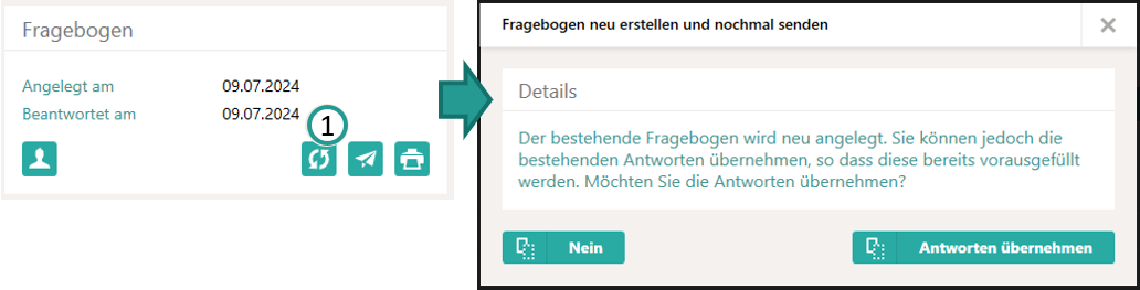 Fragebogen nochmal senden