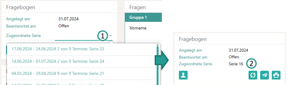 Serie nachträglich zuordnen