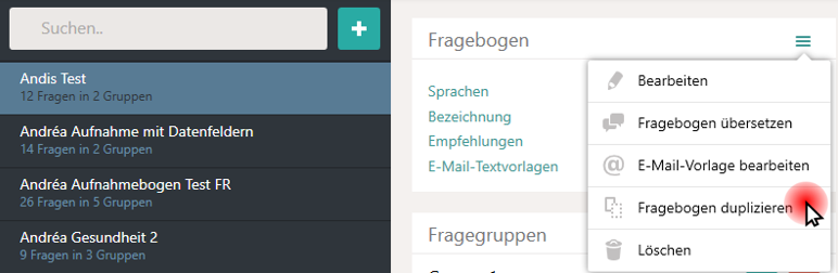 Fragebogen duplizieren
