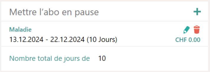 Pause d'abonnements