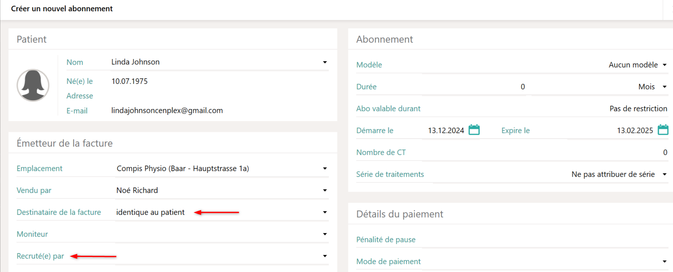 Nouvelles options
