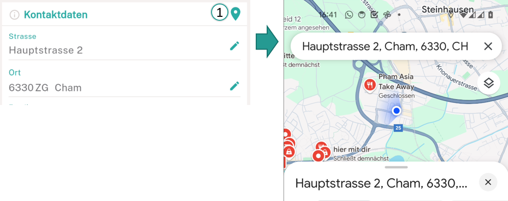 Adresse in Maps-App öffnen