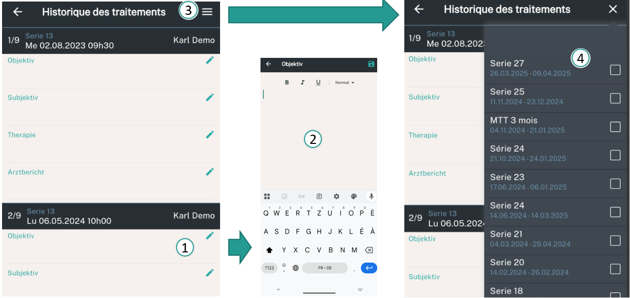Afficher l'historique des traitements