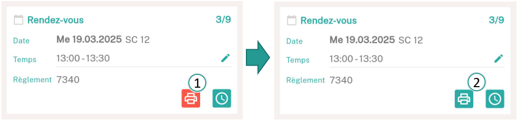 Changement du statut d'impression