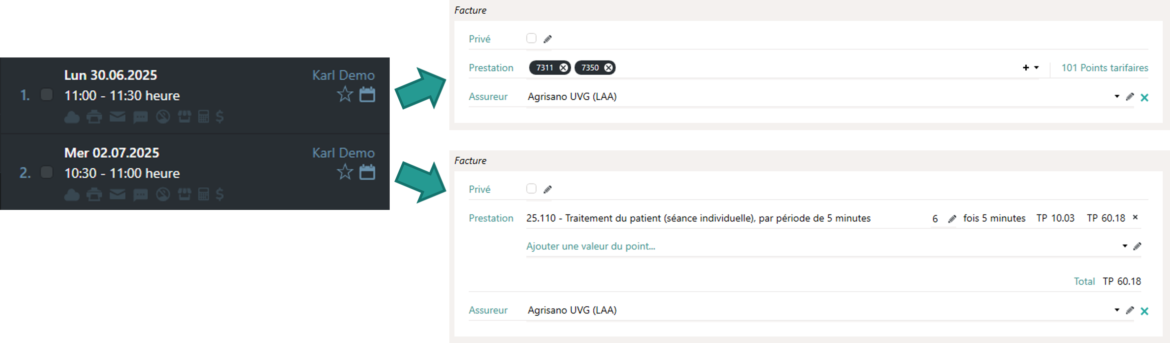 Avant et apr&egrave;s le changement