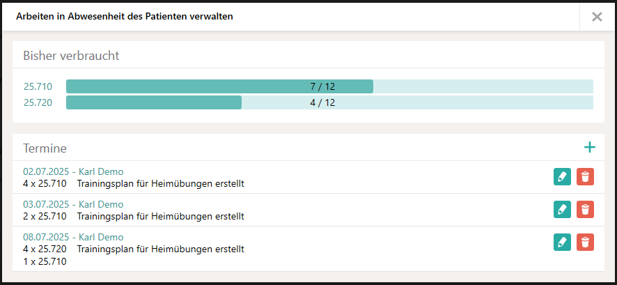 Arbeiten in Abwesenheit des Patienten pflegen