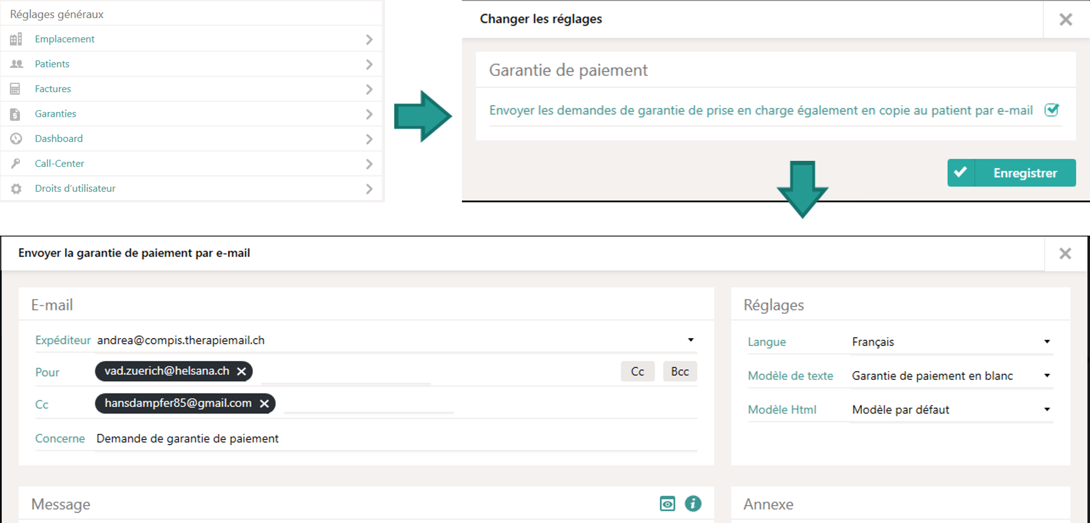 Configurer les demandes de prise en charge
