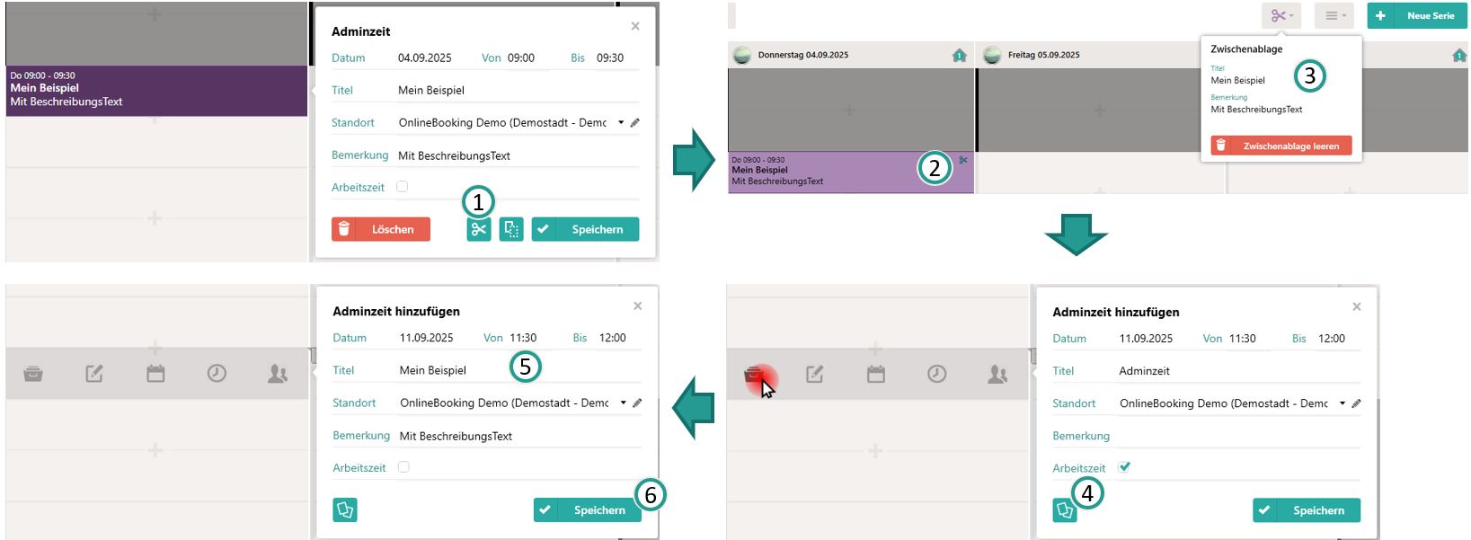Admintermin verschieben
