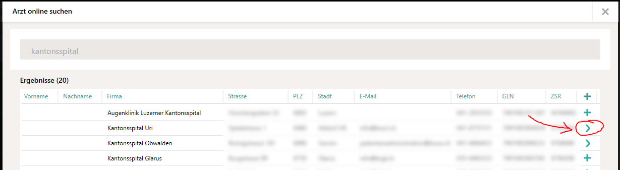 Bestehende Adresse verwenden