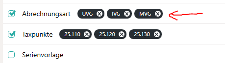 Neuer Filter f&uuml;r die Abrechnungsart