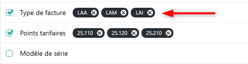 Nouveau filtre pour type de facture