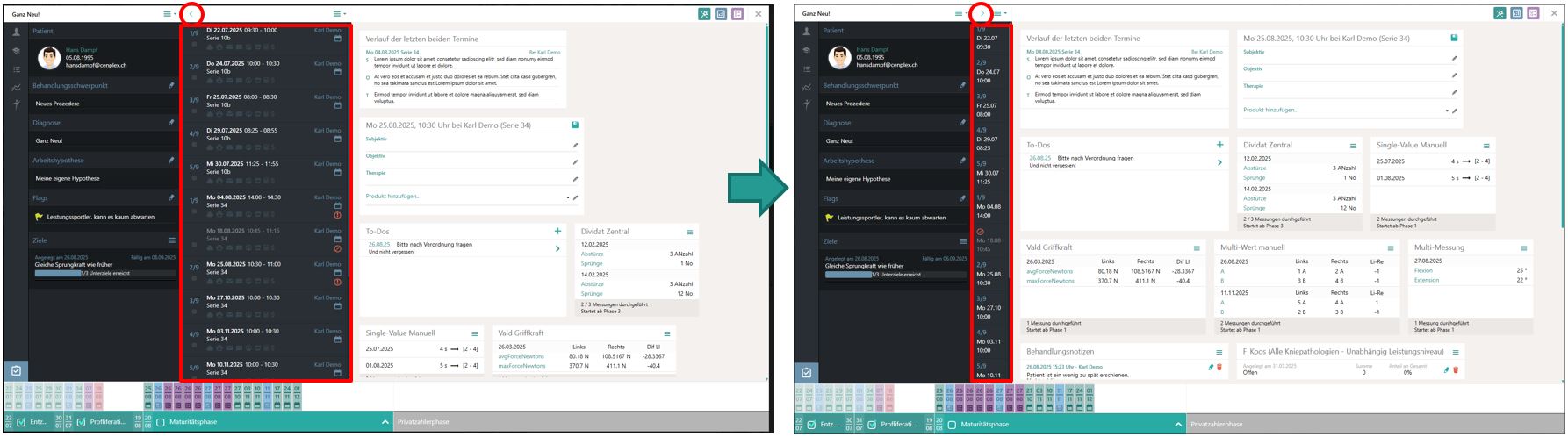 Replier la liste des rendez-vous