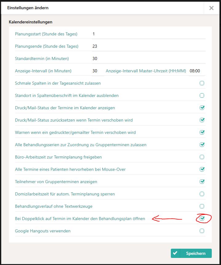 Neue Einstellung