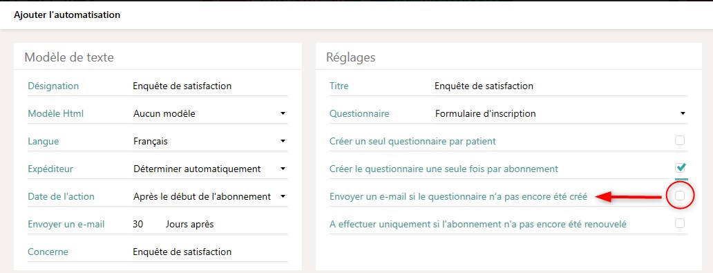 Nouveau déclencheur d'e-mail