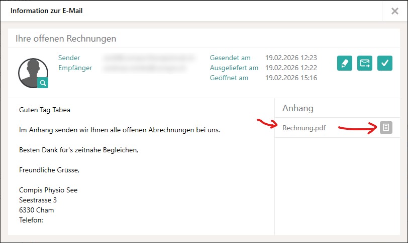 Alle Anhänge werden gespeichert