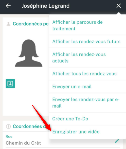 Enregistrer une vidéo dans l’application