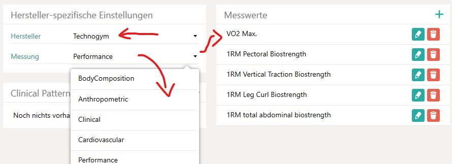 Messwerte definieren