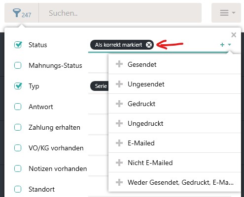 Neue Filteroption