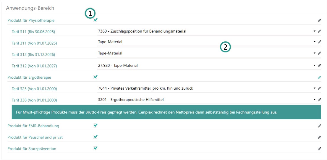 Anwendungsbereiche festlegen