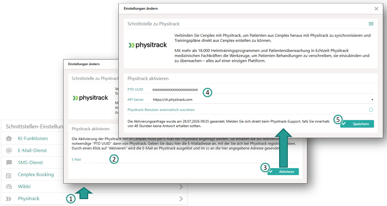 Physitrack nutzen
