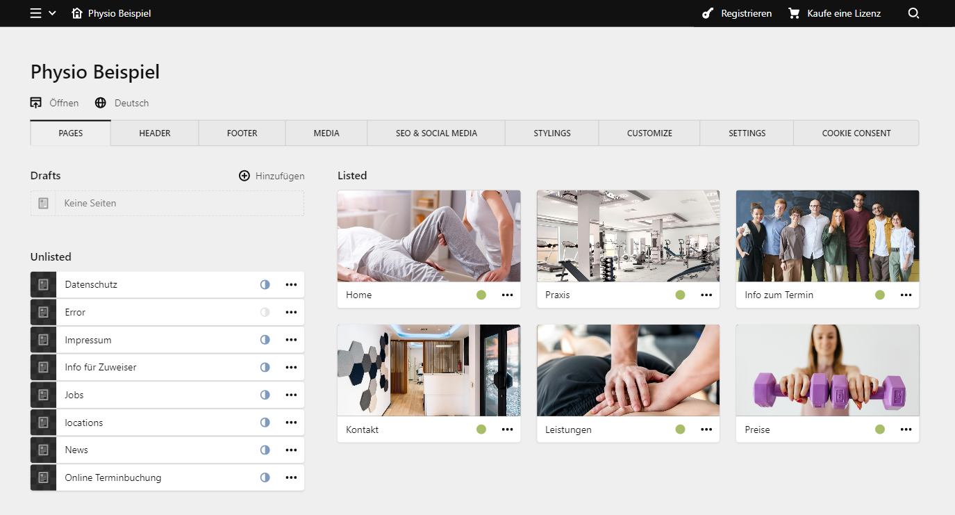 Cenplex Website Panel Beispiel