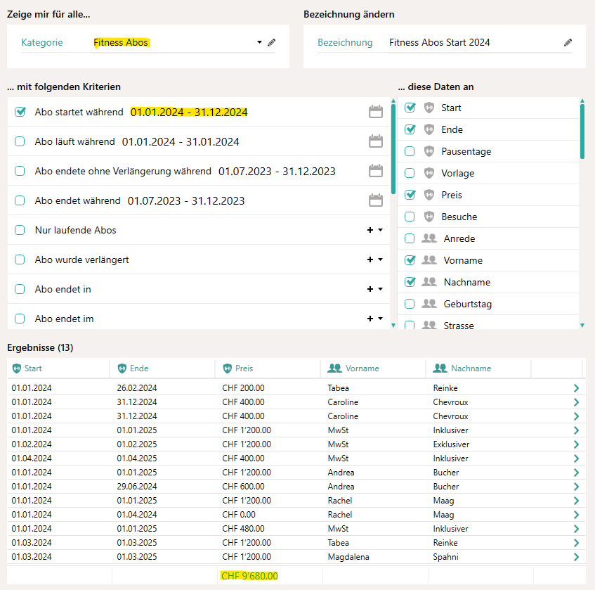 Restwert Abos aus neuem Jahr