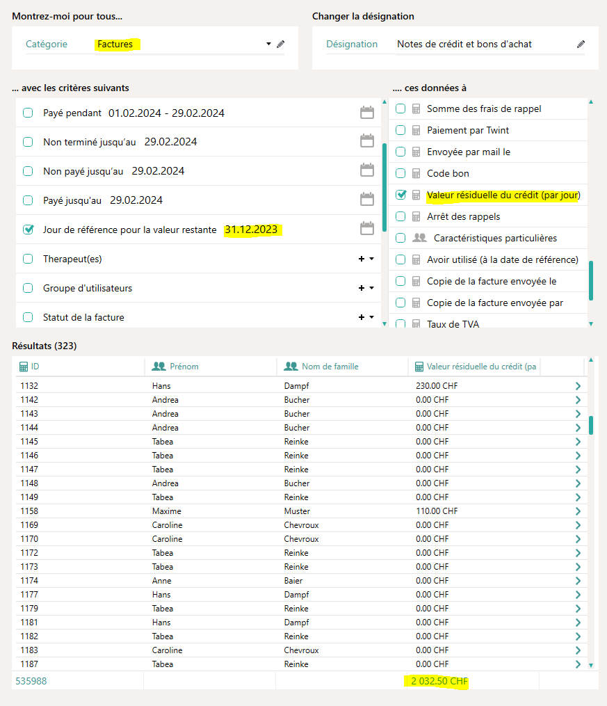 Bons d'achat et notes de cr&eacute;dit