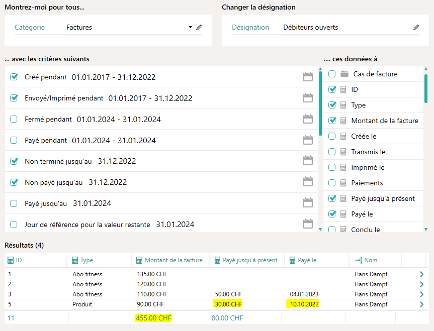 Paiement partiel dans l'ann&eacute;e pr&eacute;c&eacute;dente