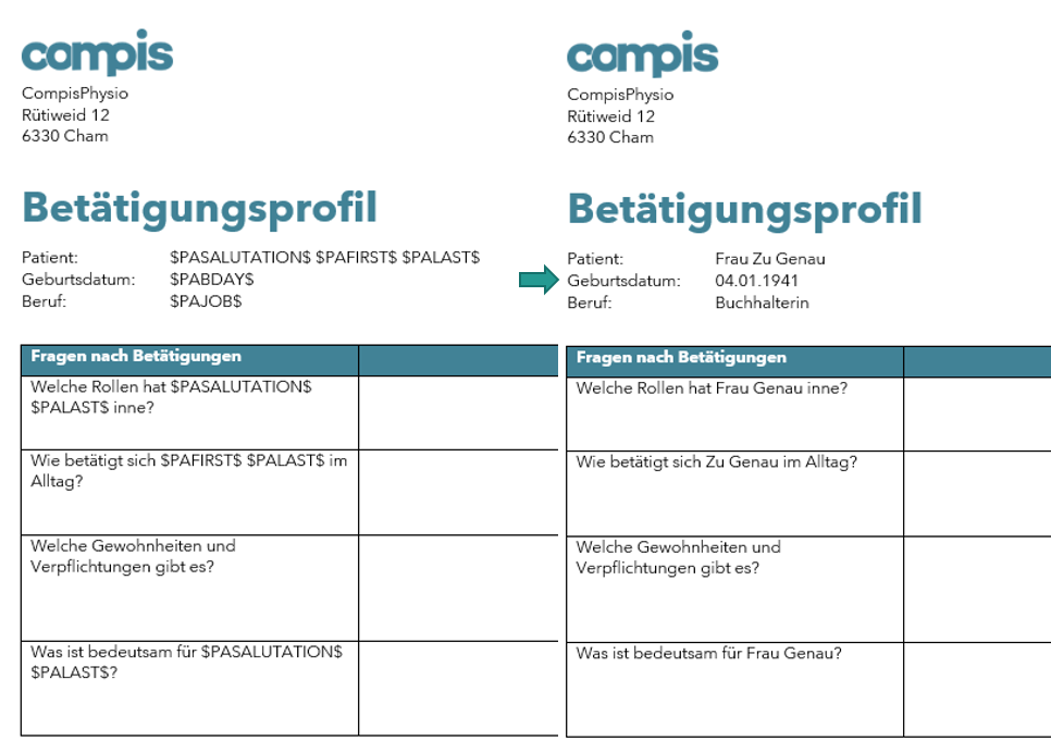 Bet&auml;tigungsprofil