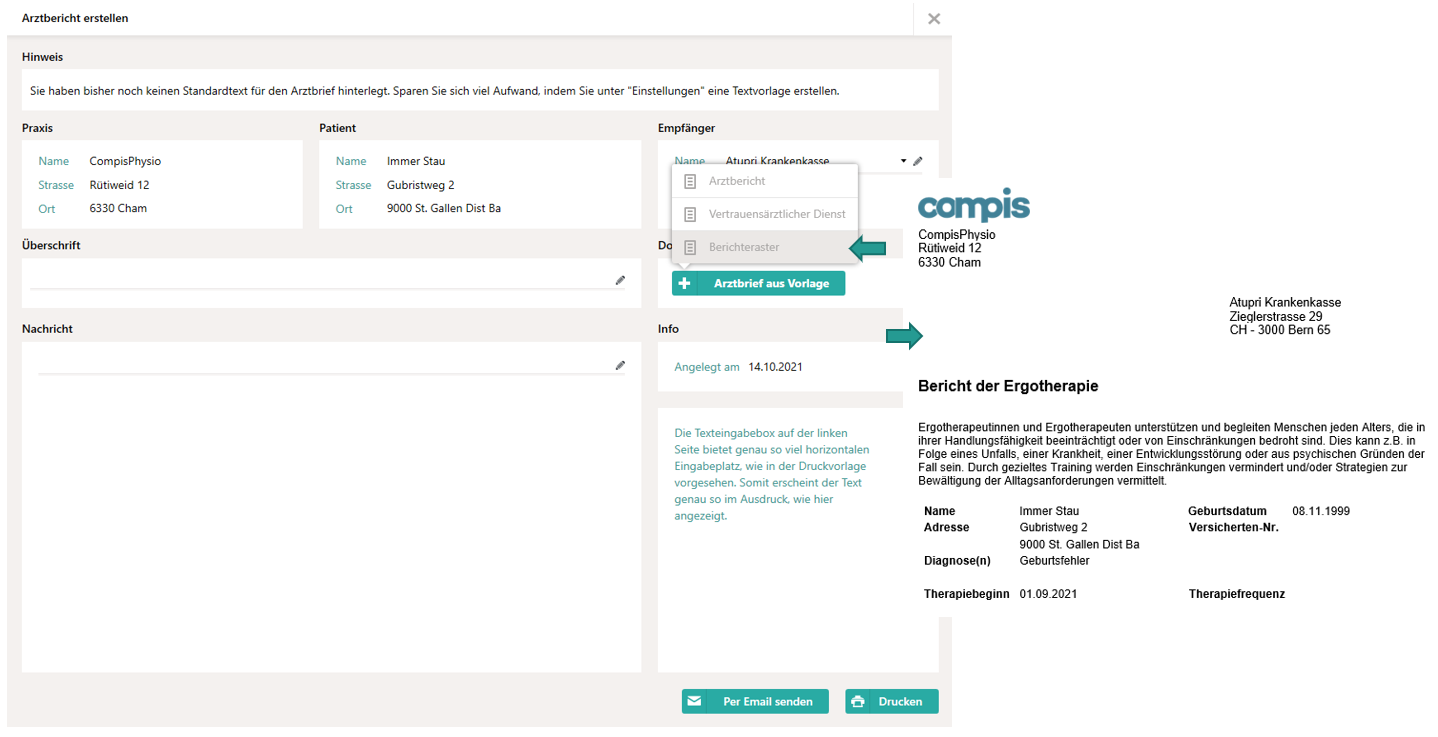 Berichteraster des EVS