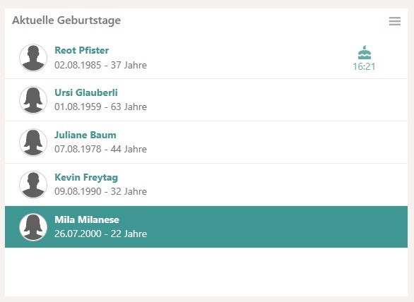 Aktuelle Geburtstage