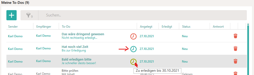 Ablaufende To-Dos
