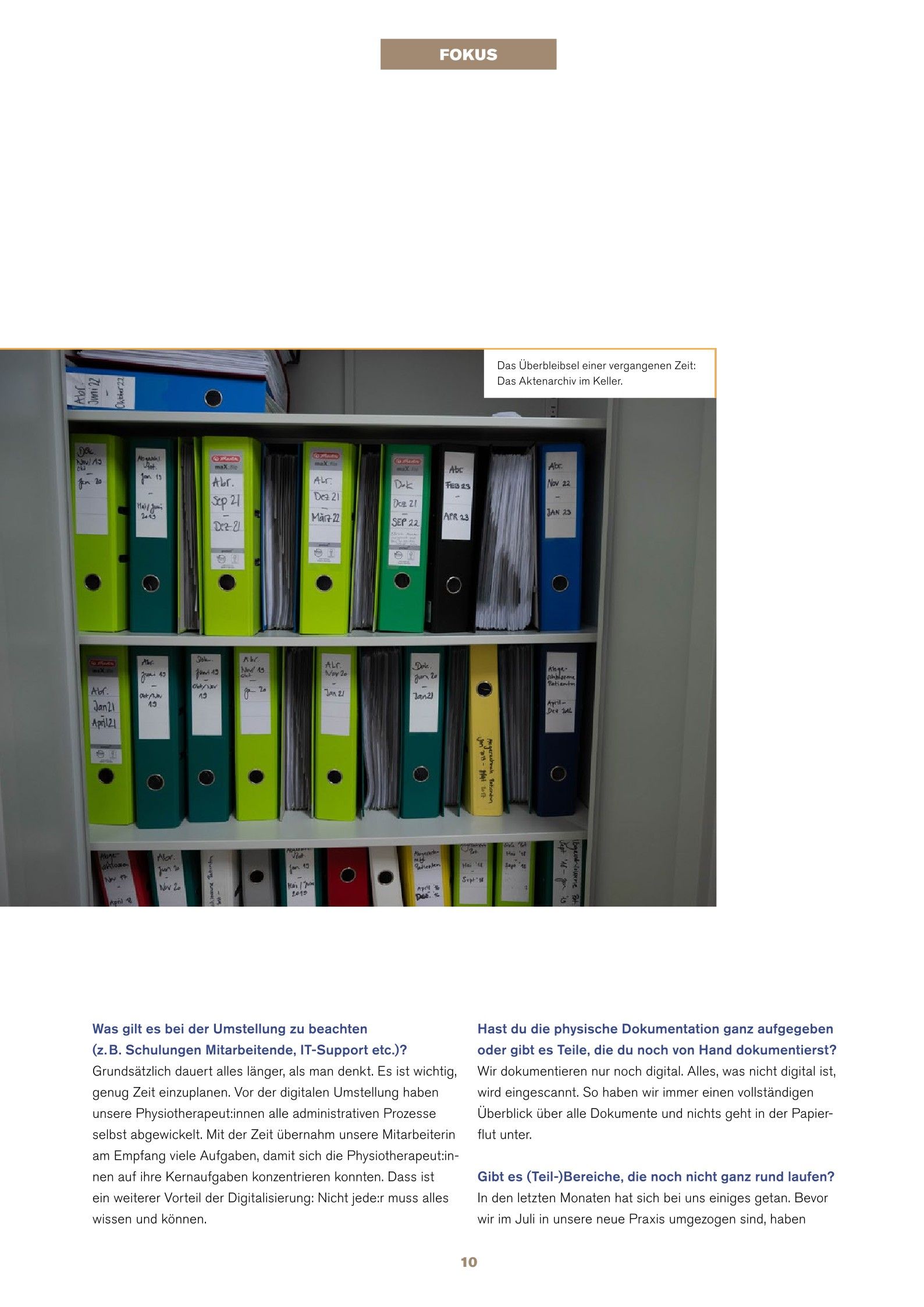 Digital organisierten Physiotherapeuten artikel scan p3