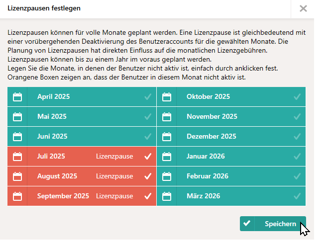 Recht für Cenplex-App entziehen